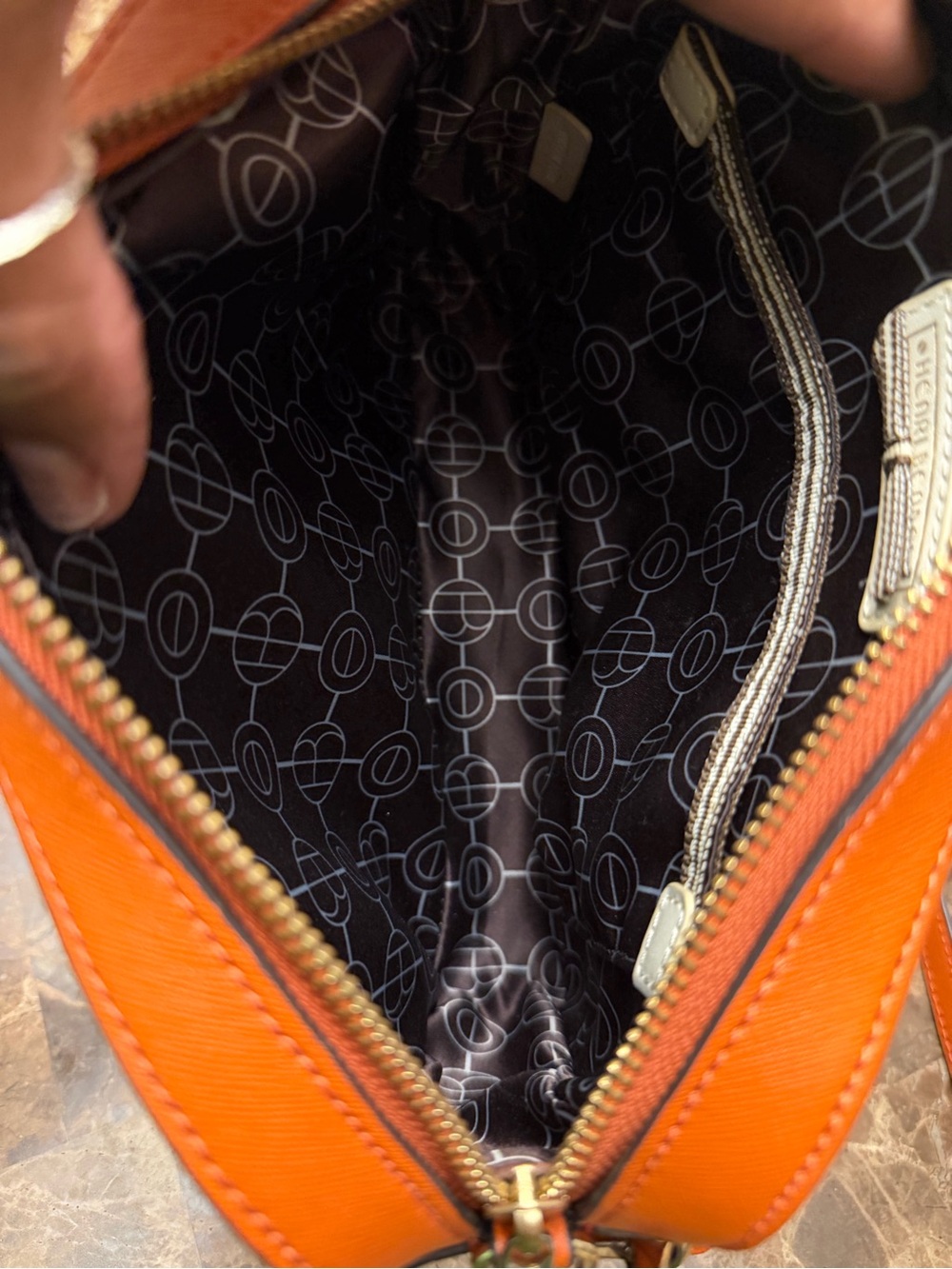 Henri Bendel Orange Saffiano Leather Crossbody Camera Bag - Picture 8 of 10